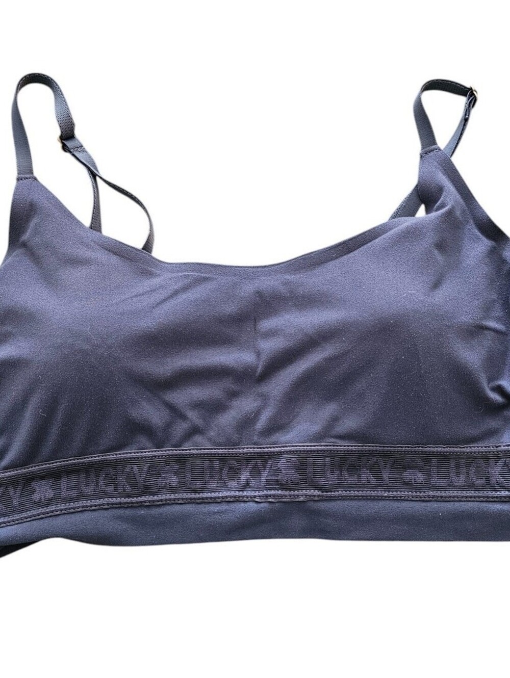Lucky Brand Womens Sz L Lightly Padded Bralette Slate Blue